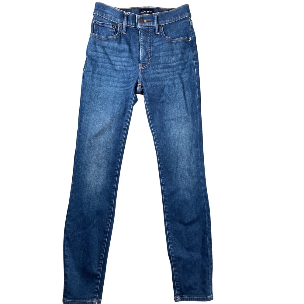 Lucky Brand Skinny Jeans Womens 4/27R Blue Medium Wash Stretch Denim